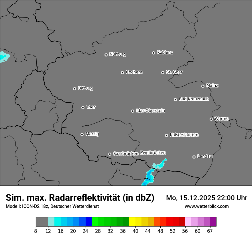 Modellkarten Simuliertes Radarbild