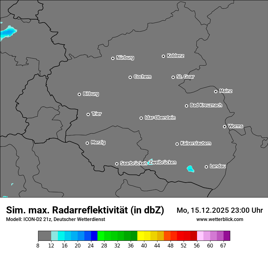 Modellkarten Simuliertes Radarbild