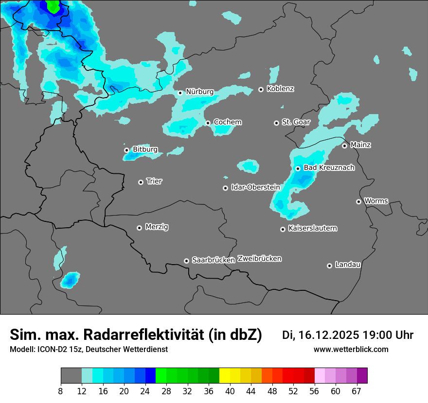 Modellkarten Simuliertes Radarbild