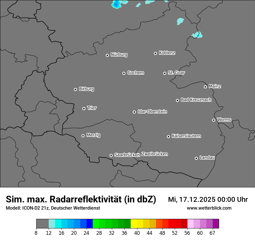 Modellkarten Simuliertes Radarbild