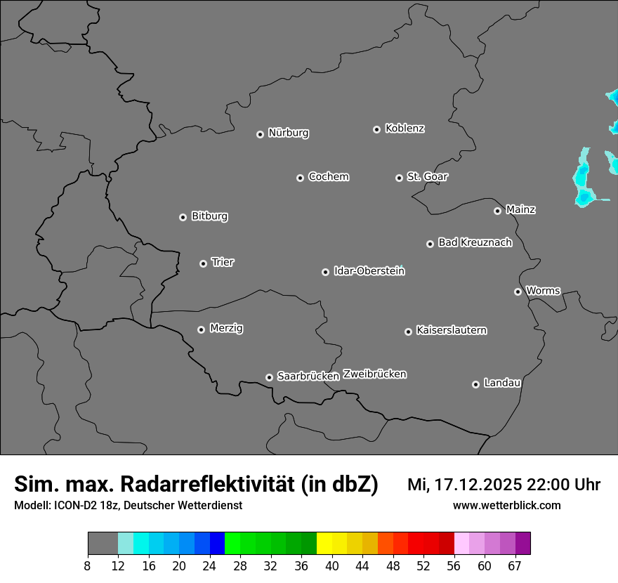 Modellkarten Simuliertes Radarbild
