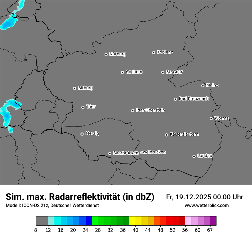 Modellkarten Simuliertes Radarbild