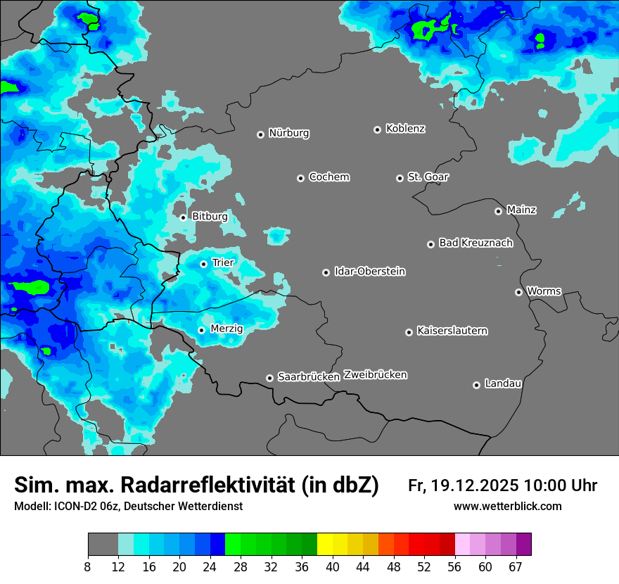 Modellkarten Simuliertes Radarbild