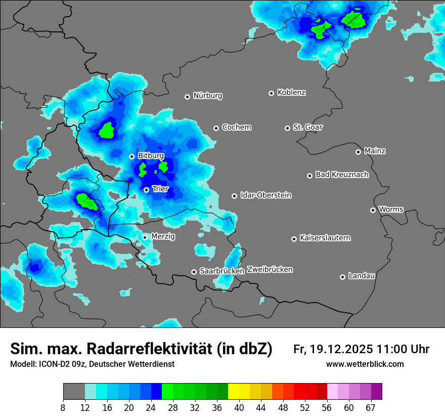 Modellkarten Simuliertes Radarbild