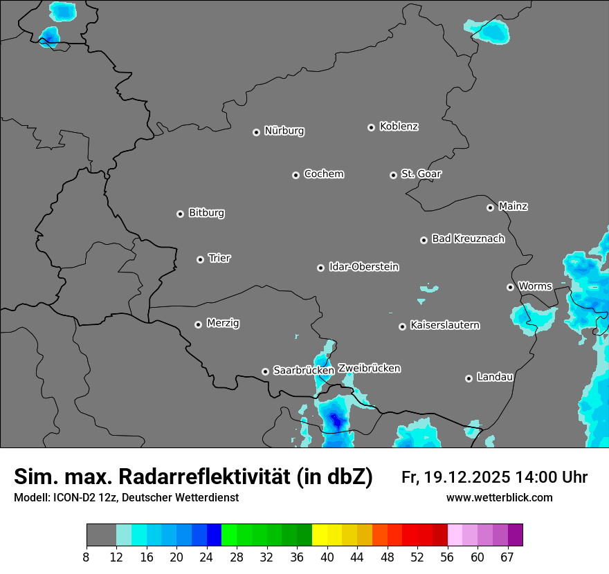 Modellkarten Simuliertes Radarbild