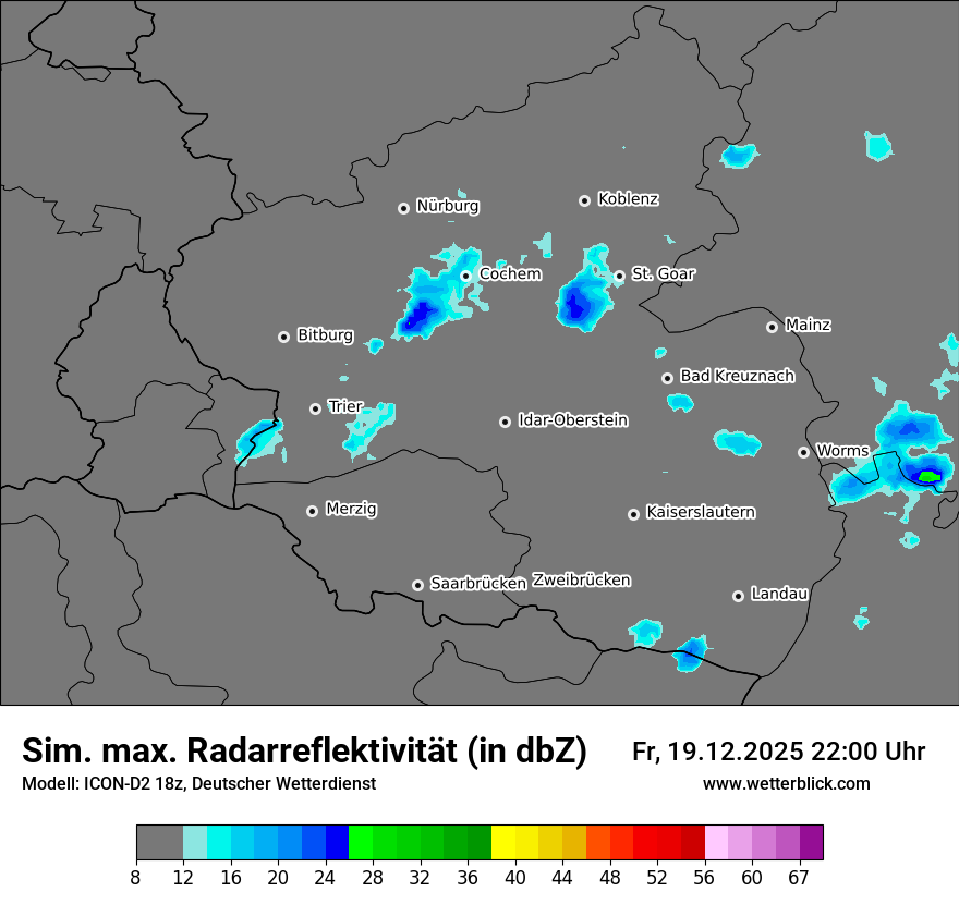 Modellkarten Simuliertes Radarbild