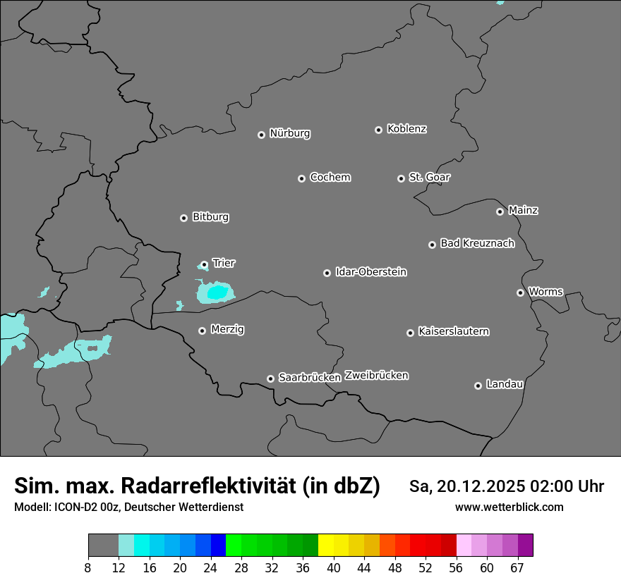 Modellkarten Simuliertes Radarbild