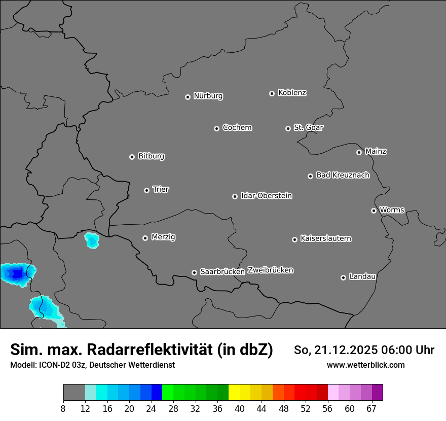 Modellkarten Simuliertes Radarbild