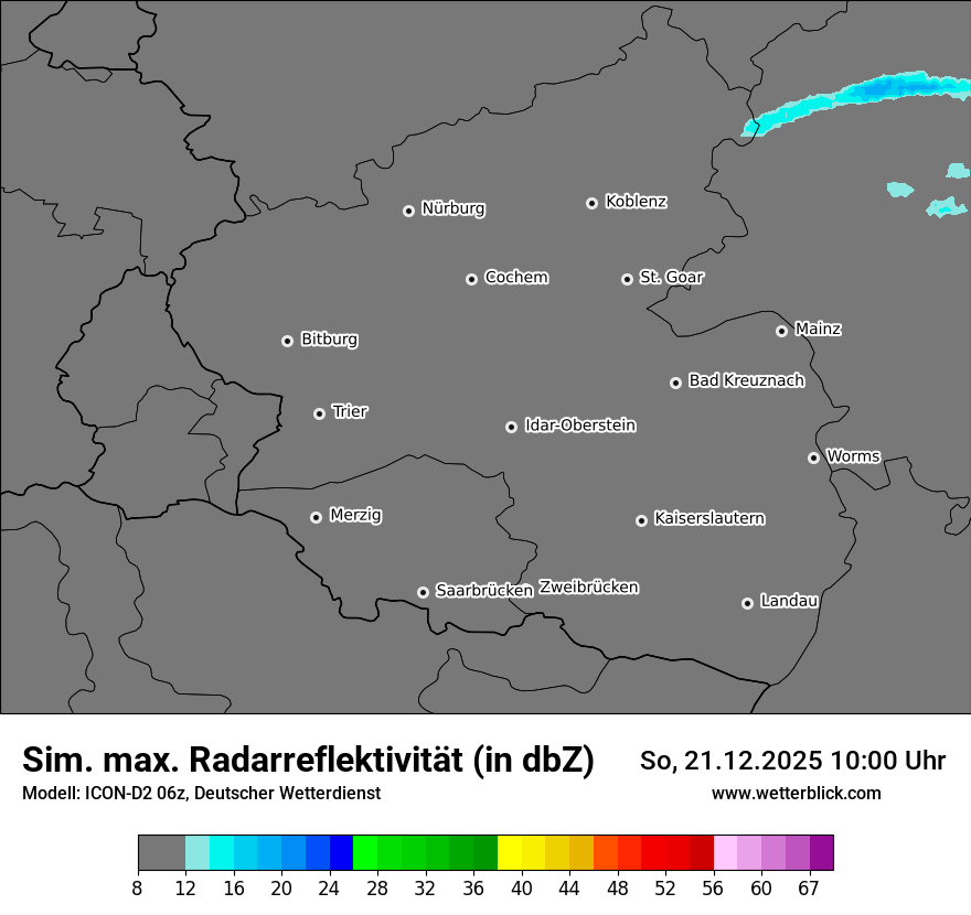 Modellkarten Simuliertes Radarbild