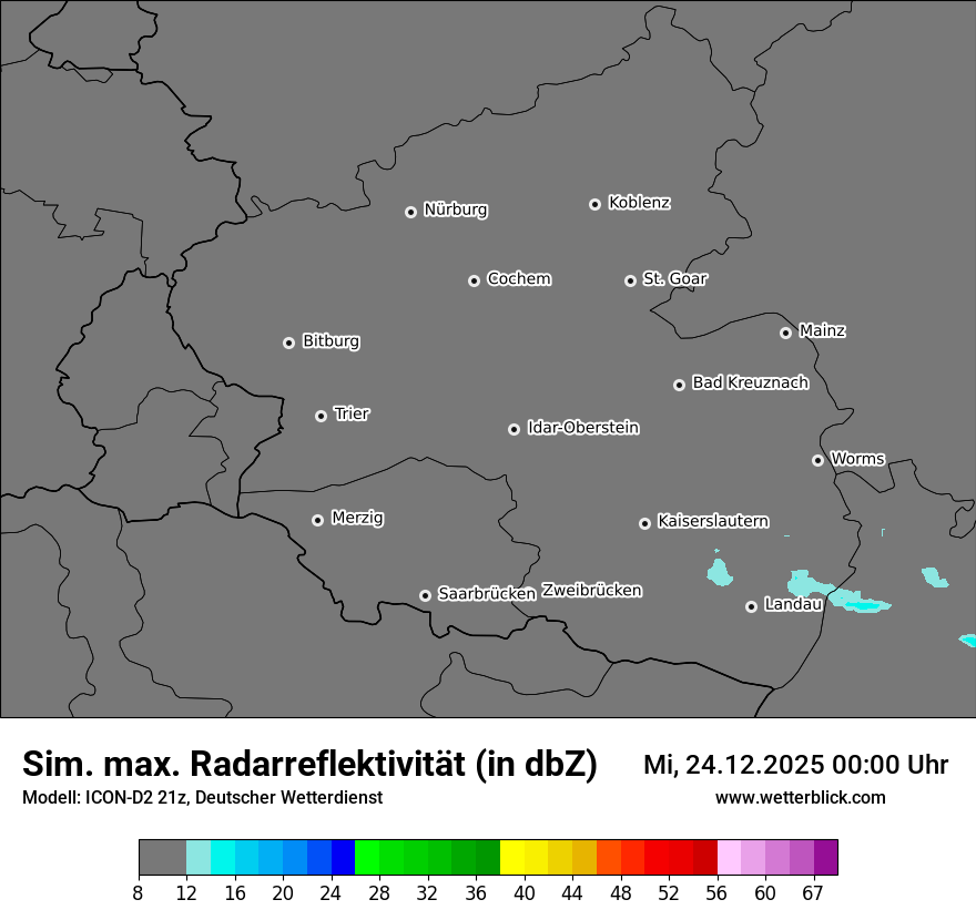 Modellkarten Simuliertes Radarbild