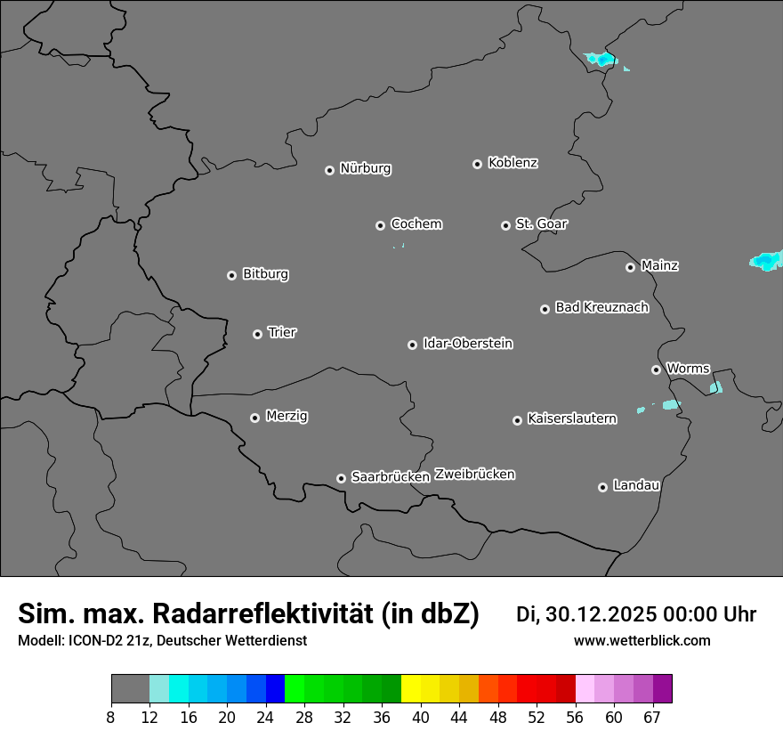 Modellkarten Simuliertes Radarbild