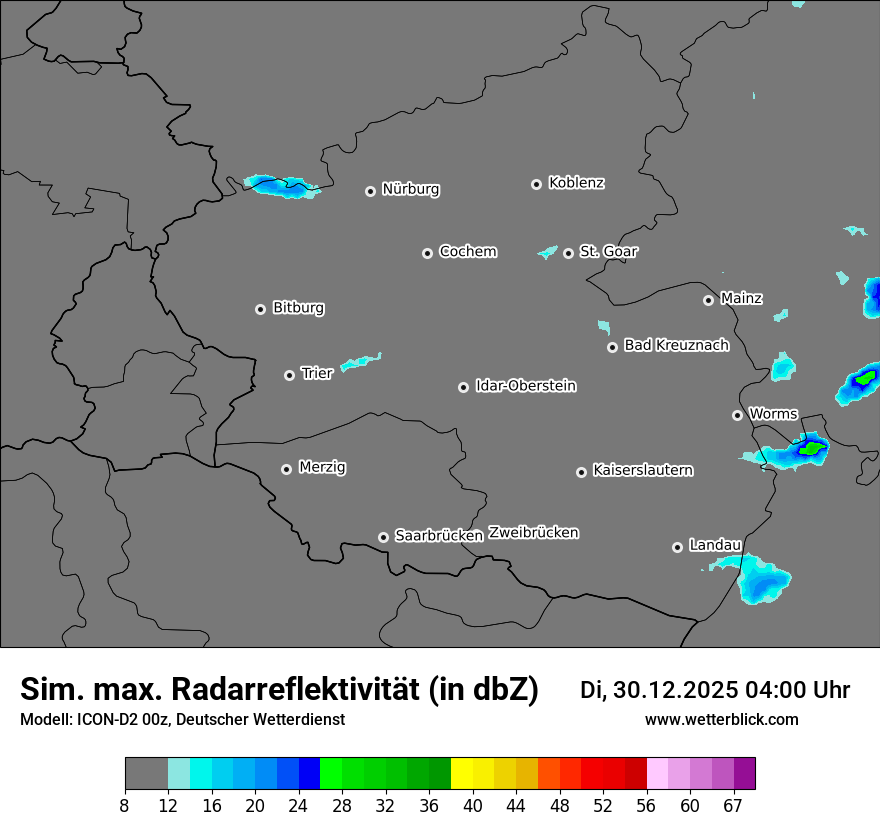 Modellkarten Simuliertes Radarbild