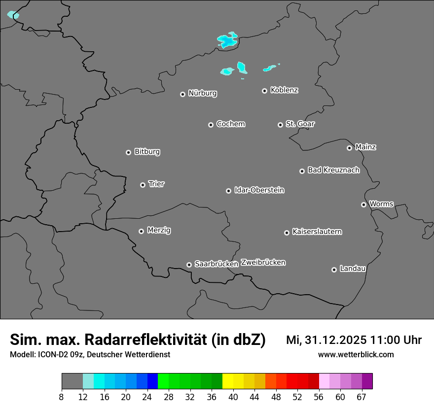 Modellkarten Simuliertes Radarbild