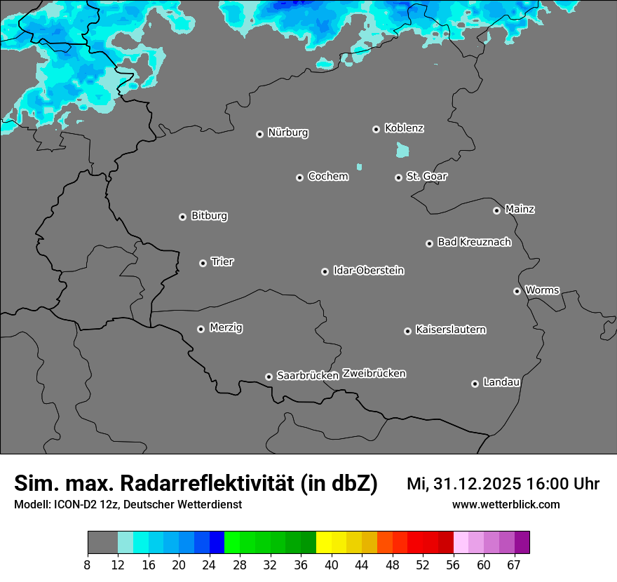 Modellkarten Simuliertes Radarbild