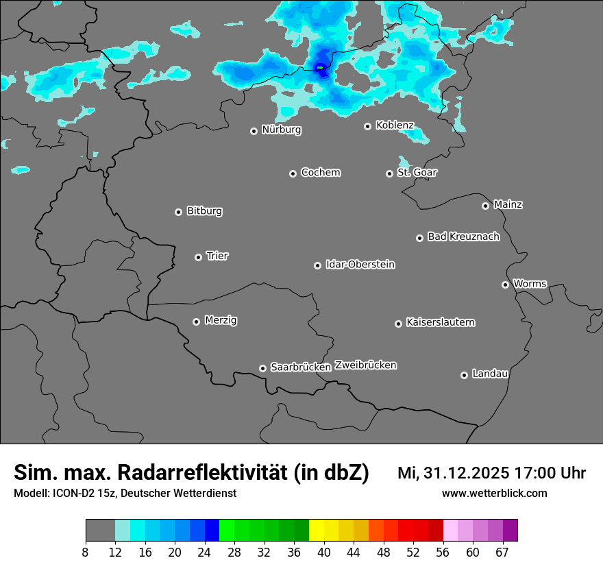 Modellkarten Simuliertes Radarbild