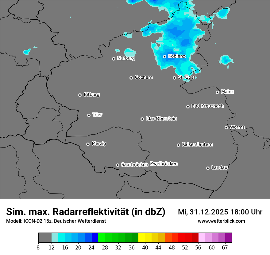 Modellkarten Simuliertes Radarbild