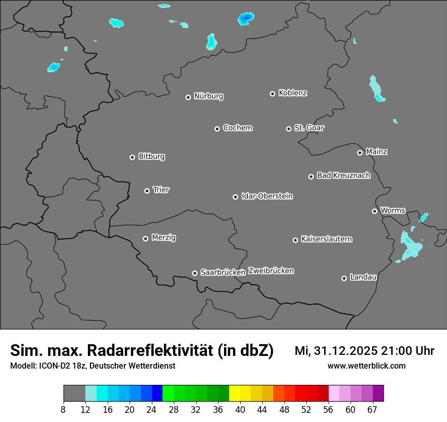 Modellkarten Simuliertes Radarbild