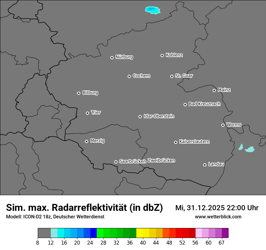 Modellkarten Simuliertes Radarbild