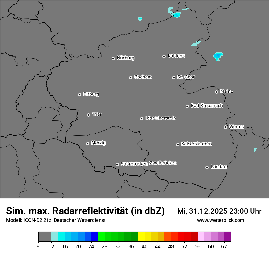 Modellkarten Simuliertes Radarbild