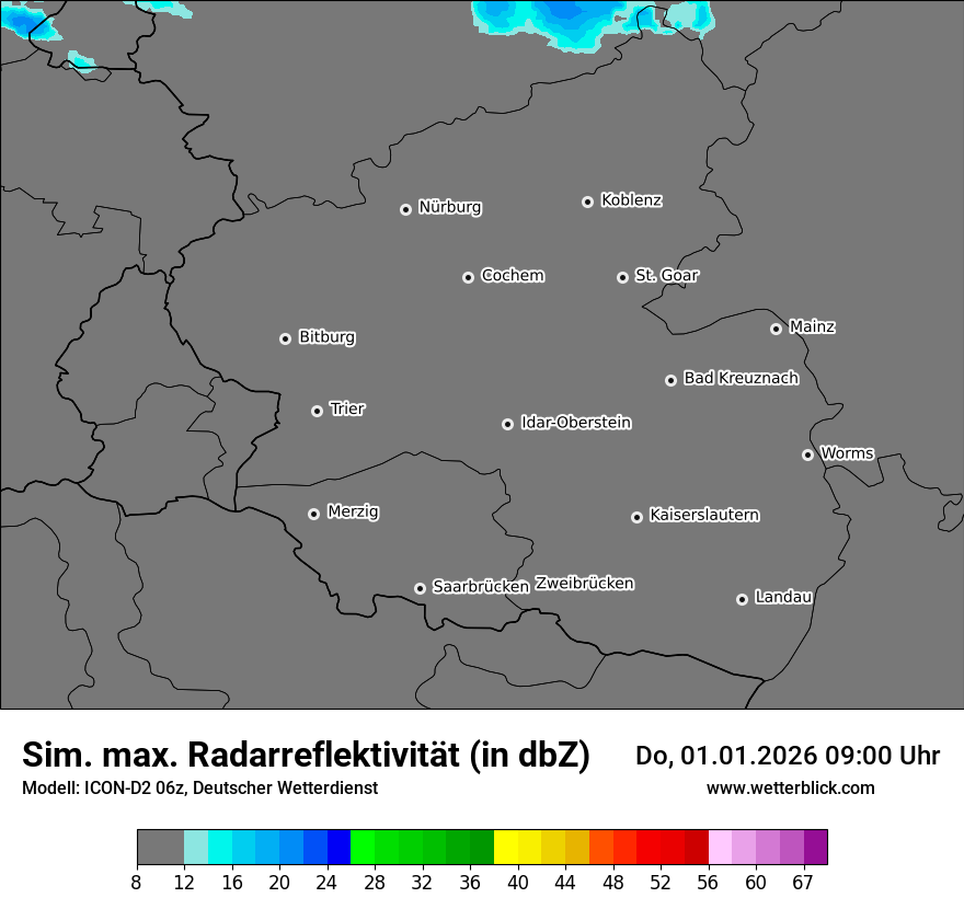 Modellkarten Simuliertes Radarbild
