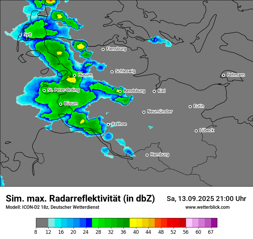 Modellkarten Simuliertes Radarbild