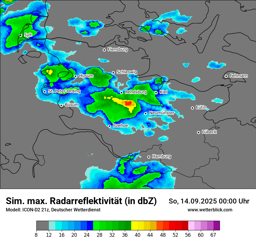 Modellkarten Simuliertes Radarbild