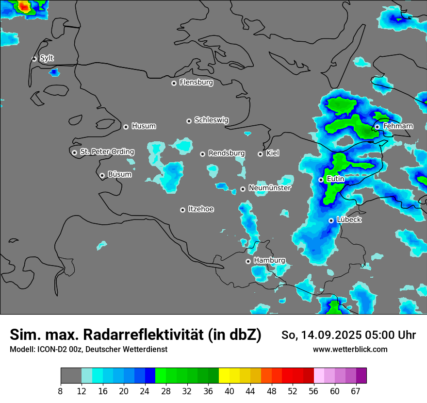 Modellkarten Simuliertes Radarbild