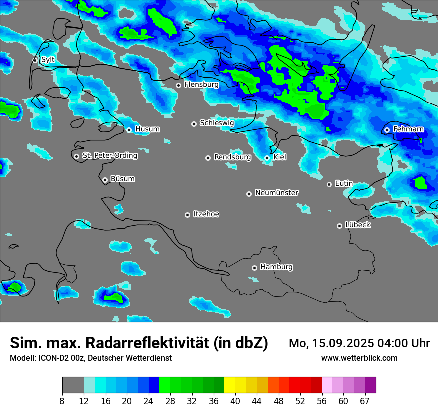 Modellkarten Simuliertes Radarbild