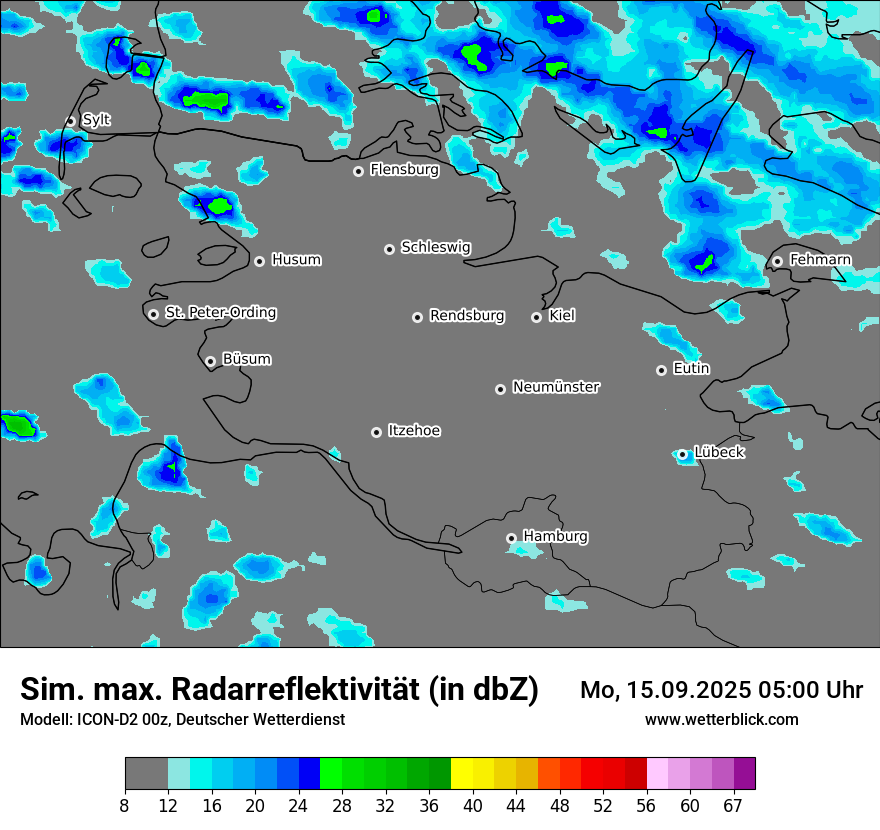 Modellkarten Simuliertes Radarbild