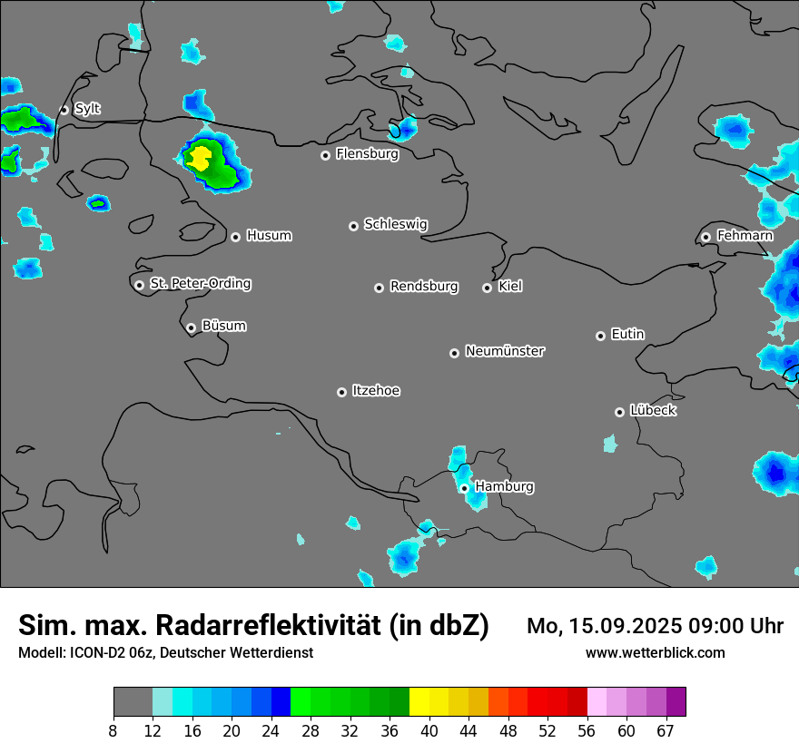 Modellkarten Simuliertes Radarbild