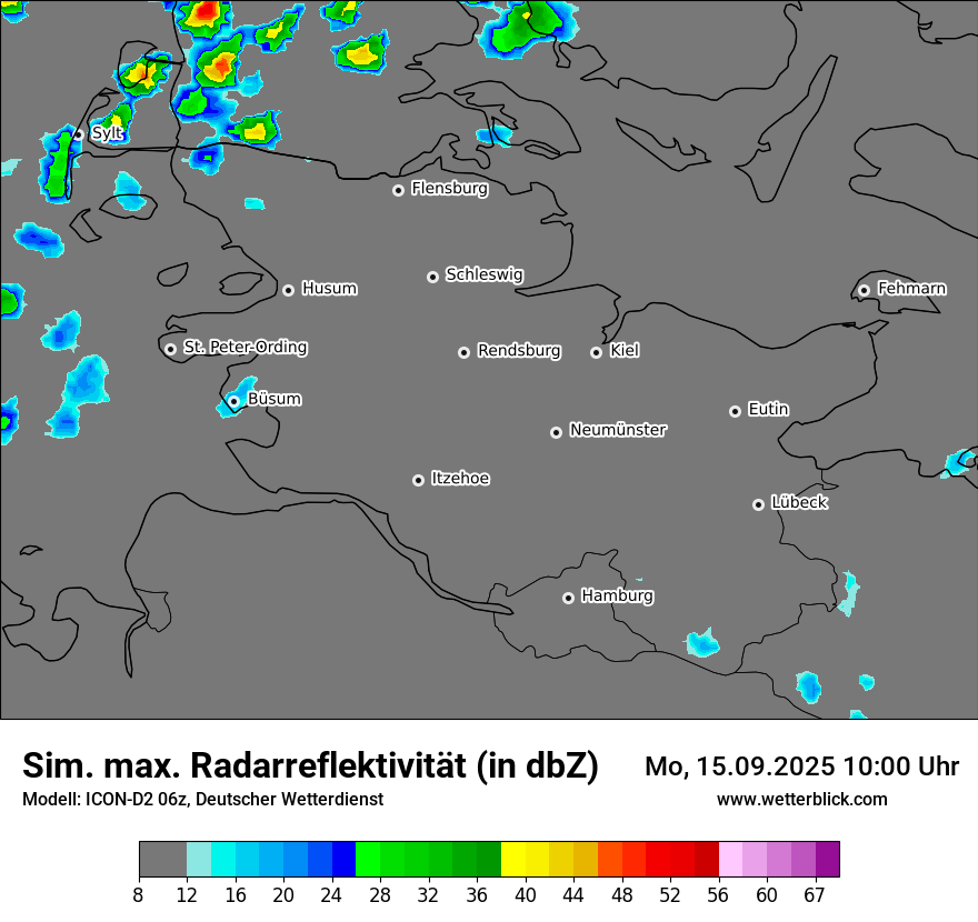 Modellkarten Simuliertes Radarbild