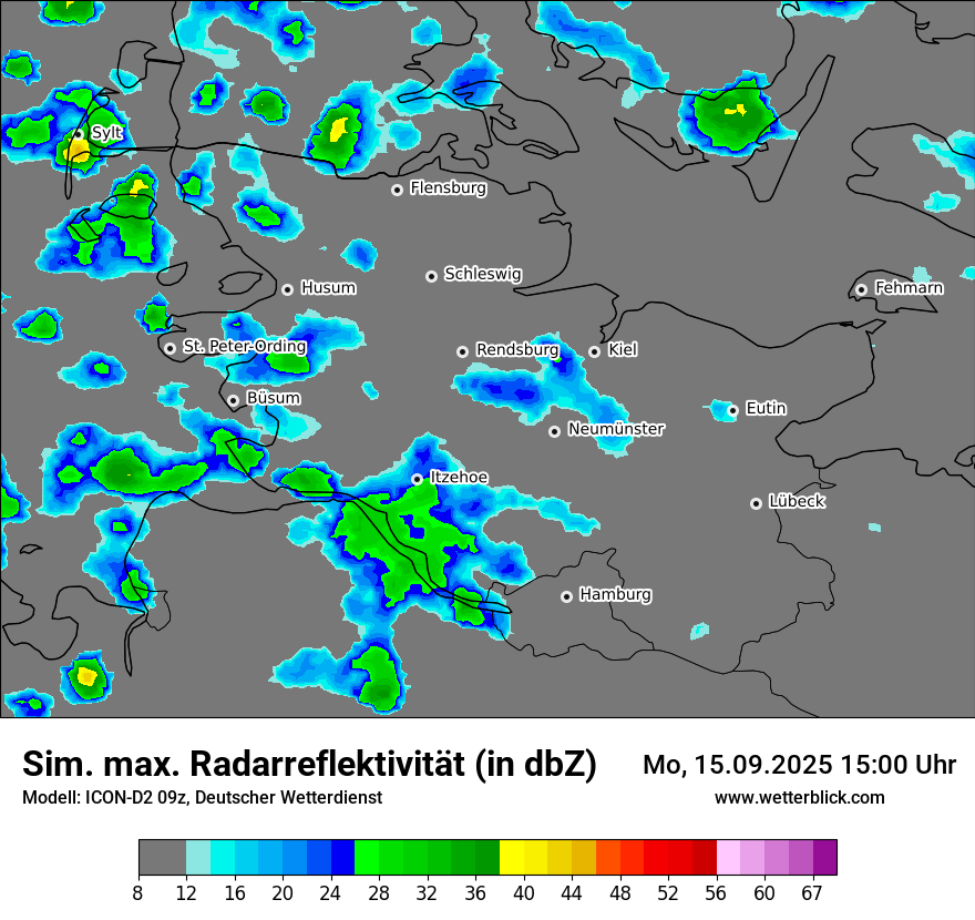 Modellkarten Simuliertes Radarbild