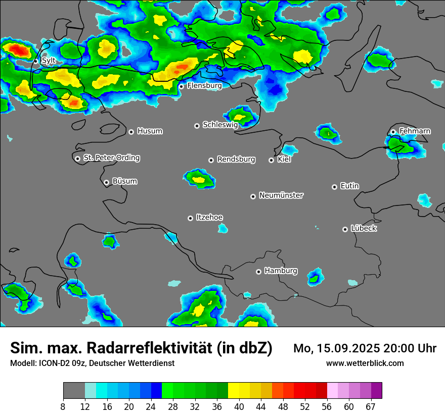 Modellkarten Simuliertes Radarbild