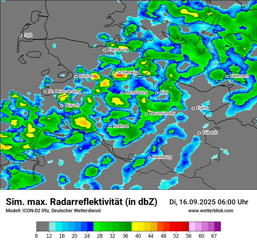 Modellkarten Simuliertes Radarbild