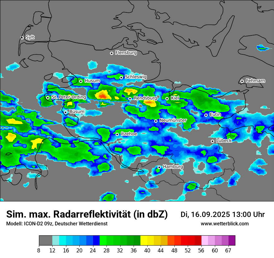 Modellkarten Simuliertes Radarbild