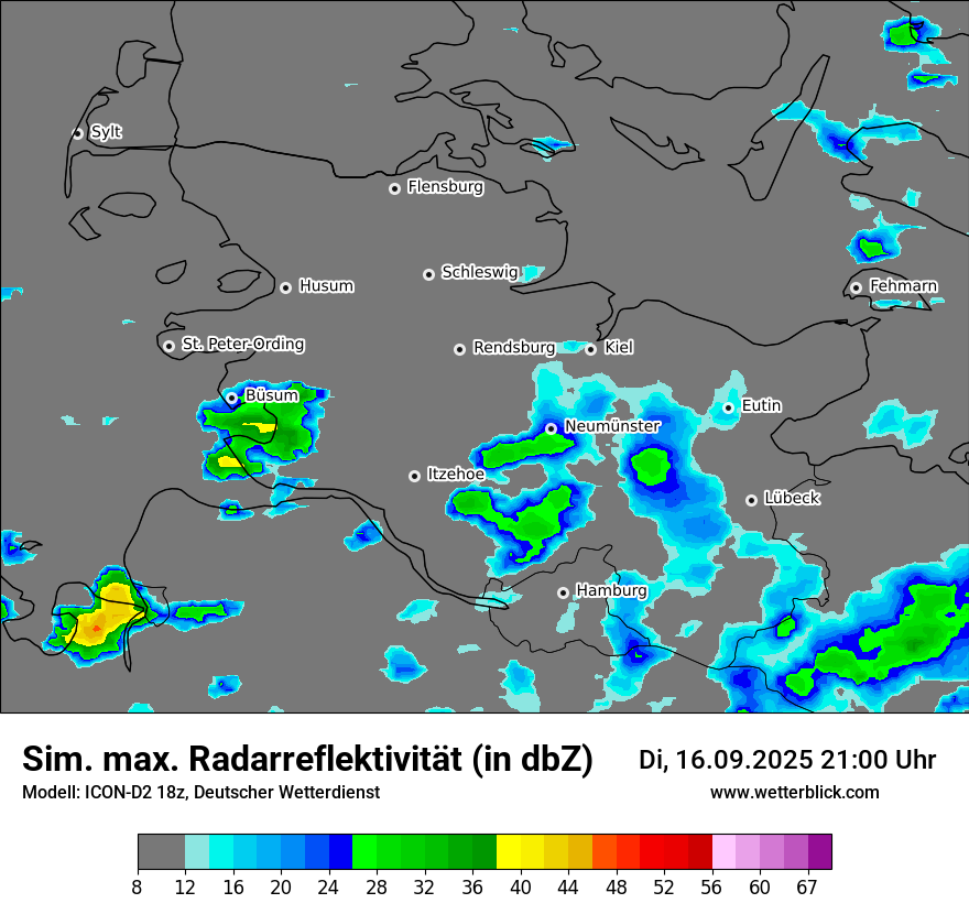 Modellkarten Simuliertes Radarbild