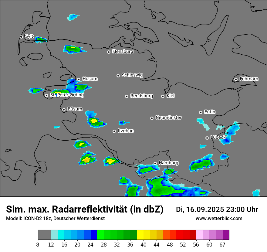 Modellkarten Simuliertes Radarbild