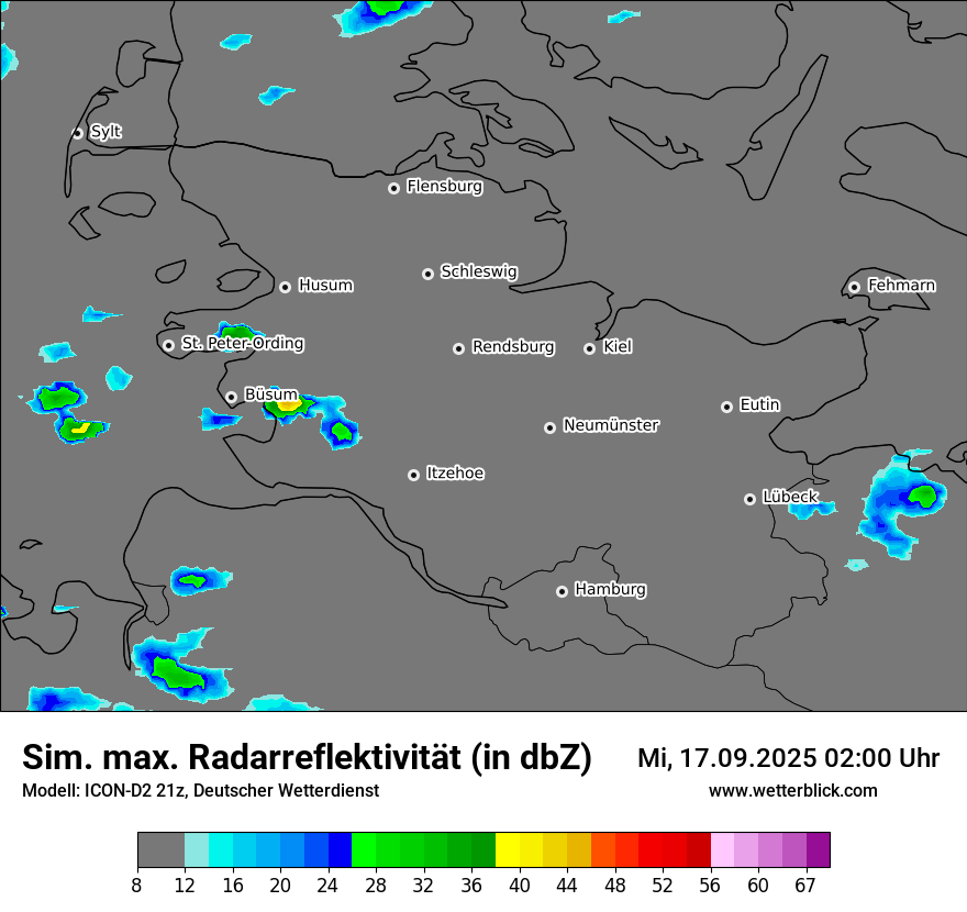 Modellkarten Simuliertes Radarbild
