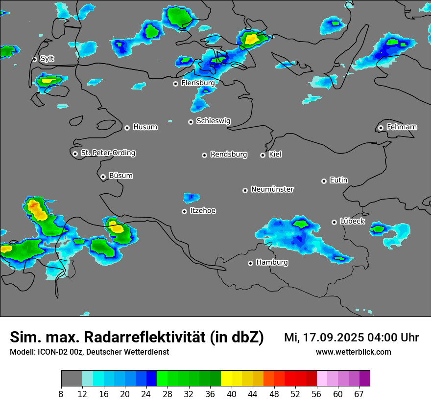 Modellkarten Simuliertes Radarbild