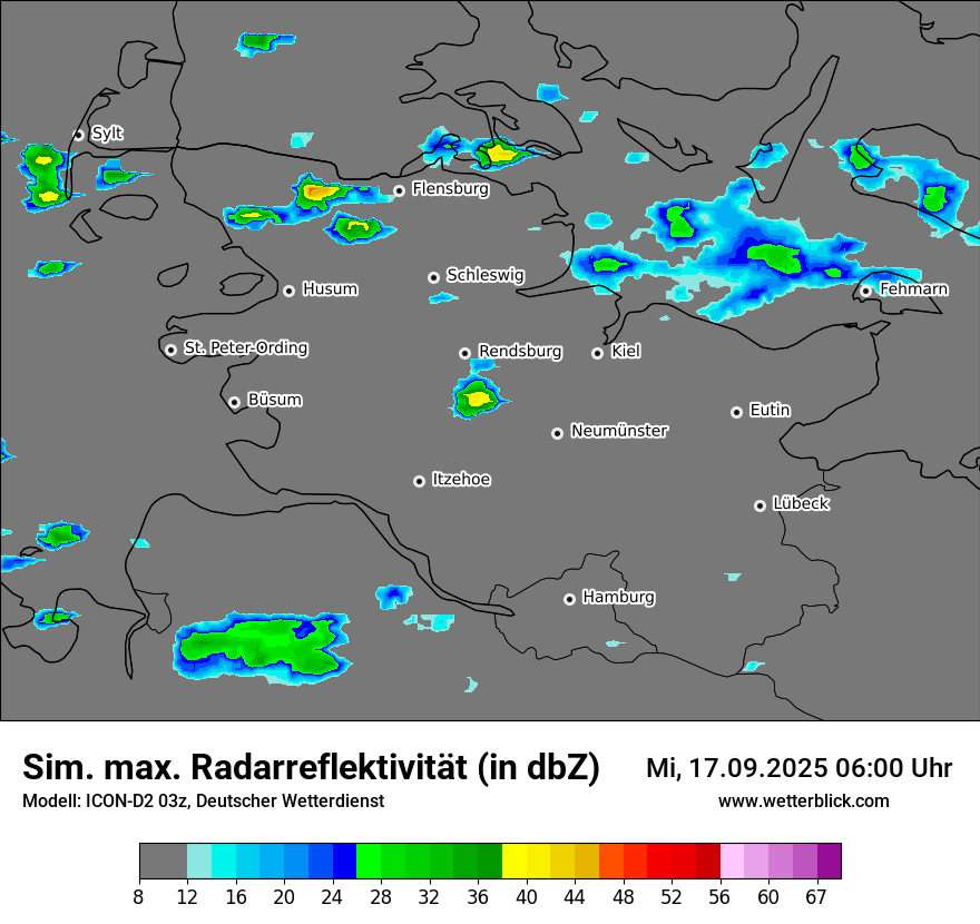 Modellkarten Simuliertes Radarbild
