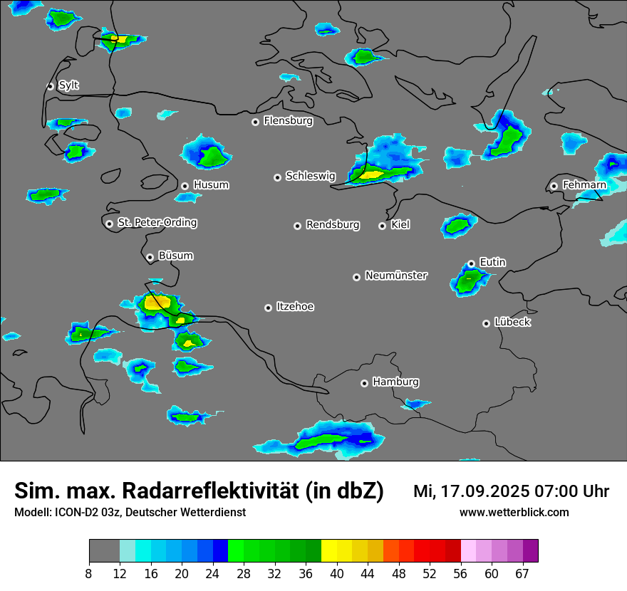 Modellkarten Simuliertes Radarbild