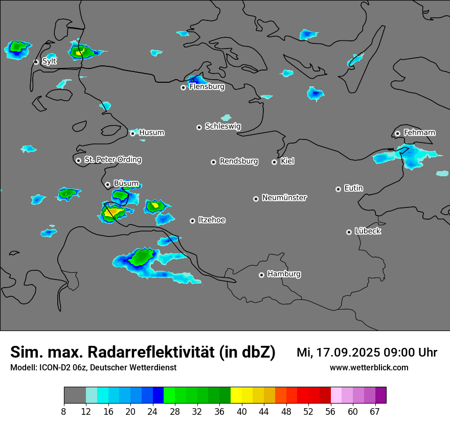 Modellkarten Simuliertes Radarbild