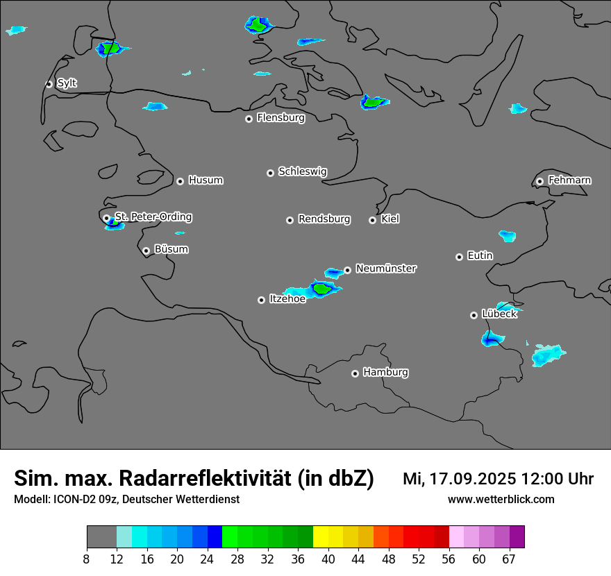Modellkarten Simuliertes Radarbild