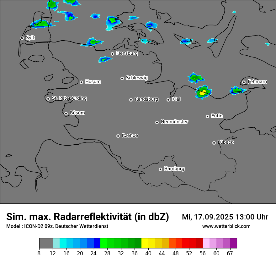 Modellkarten Simuliertes Radarbild
