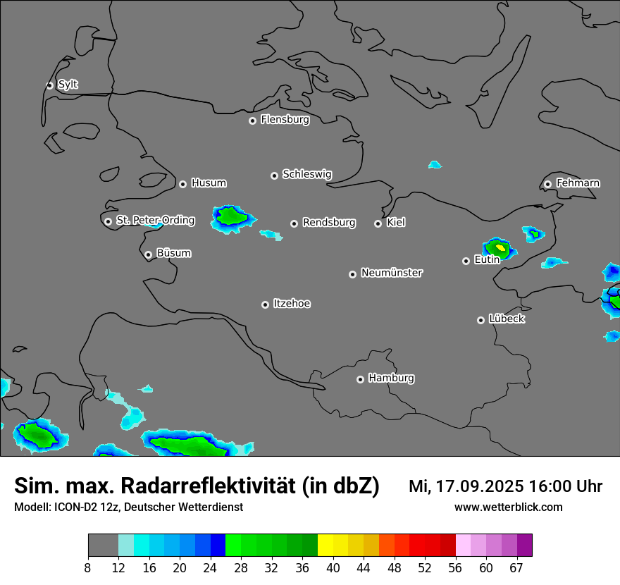Modellkarten Simuliertes Radarbild