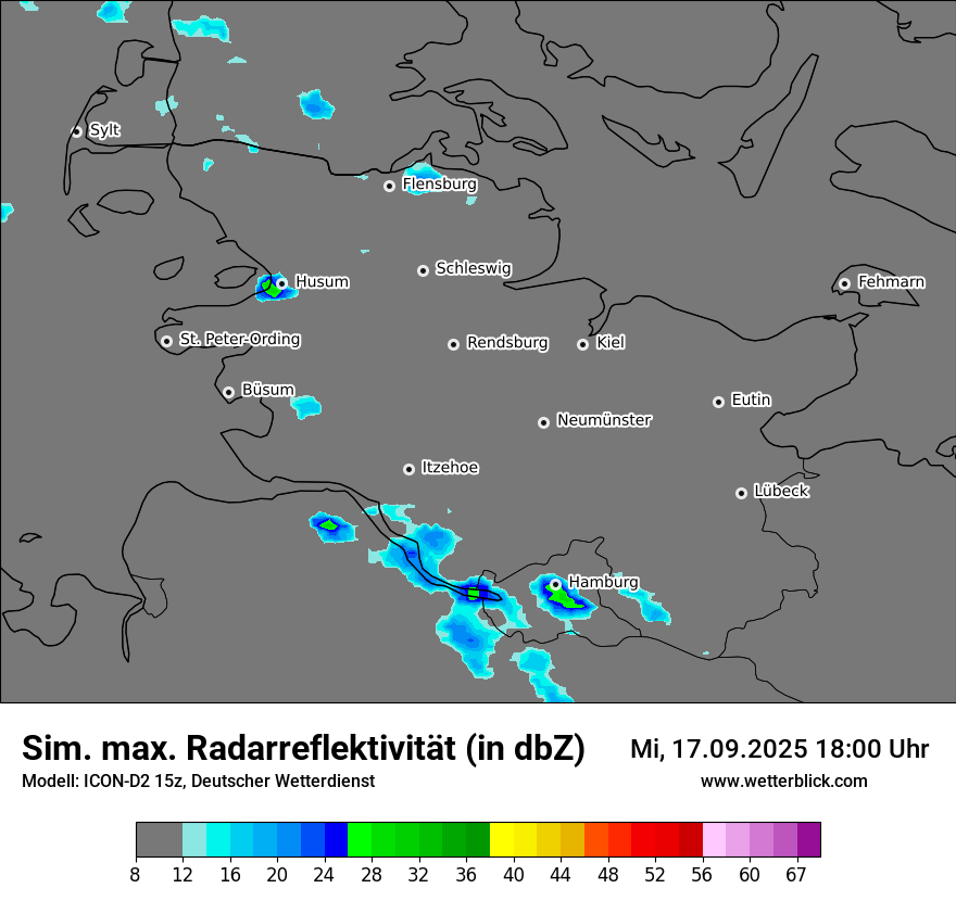 Modellkarten Simuliertes Radarbild