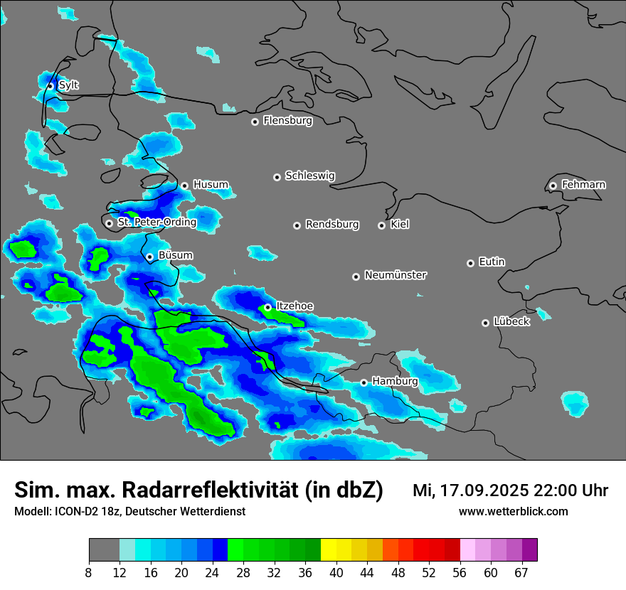 Modellkarten Simuliertes Radarbild
