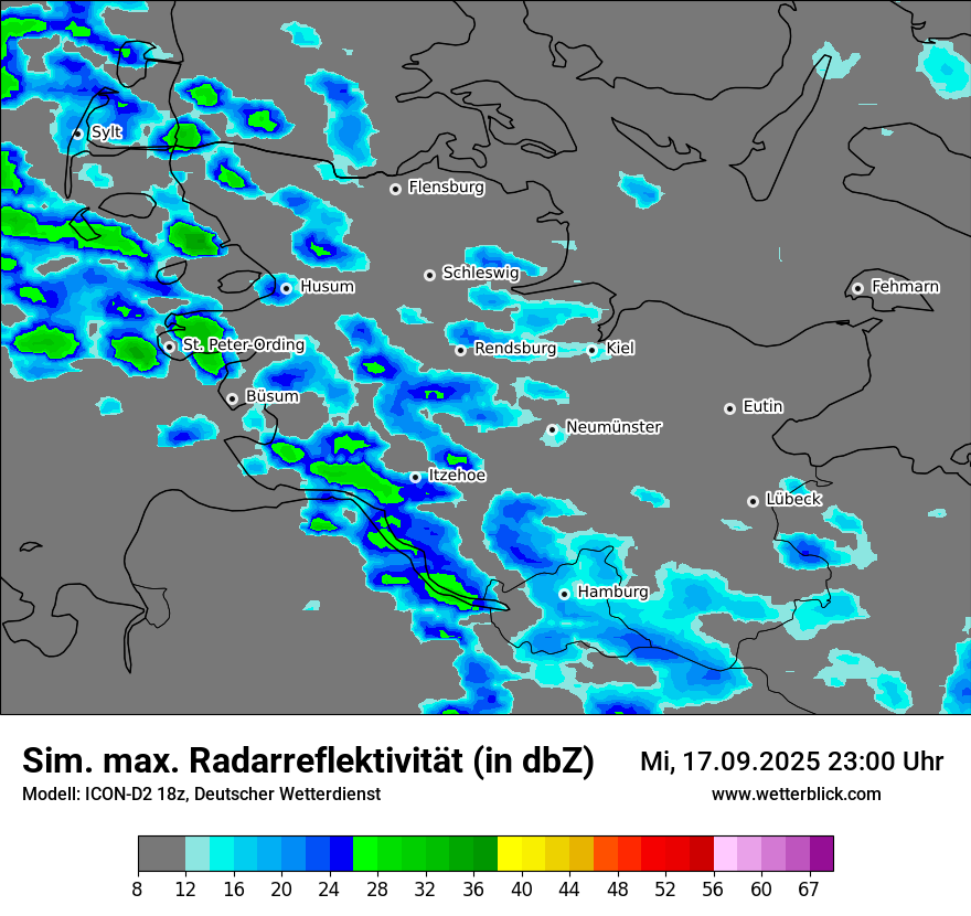 Modellkarten Simuliertes Radarbild