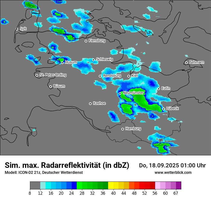 Modellkarten Simuliertes Radarbild
