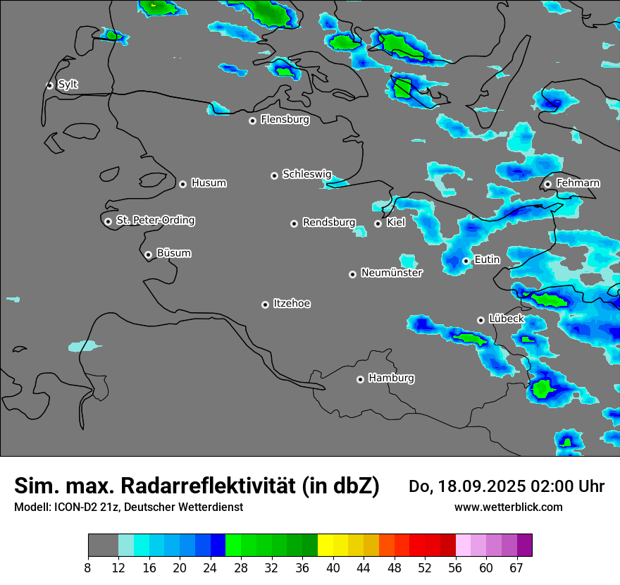 Modellkarten Simuliertes Radarbild